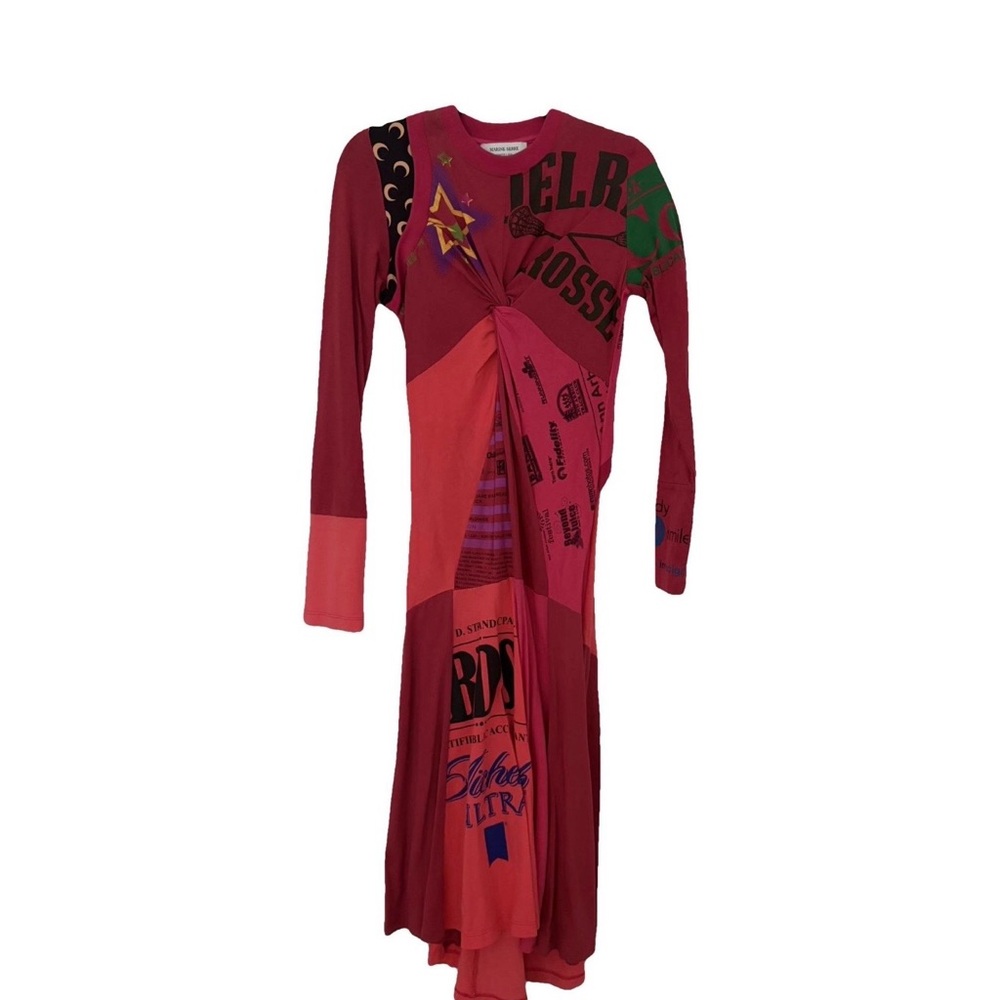 Marine Serre regenerated upcycled patchwork Long … - image 1